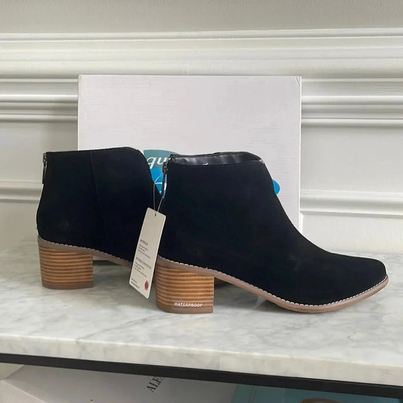 Aqua College Emily Black Suede Waterproof Womens Booties - Picture 1 of 6